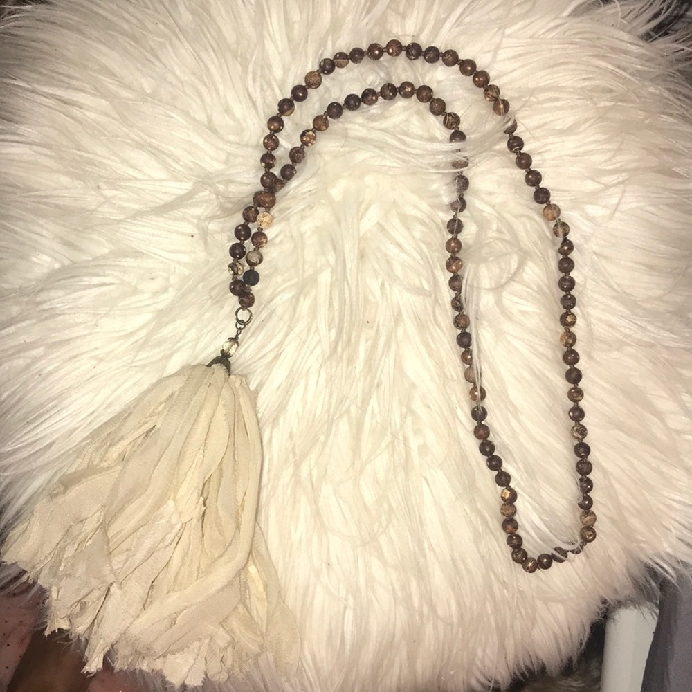 Homemade tassel necklace